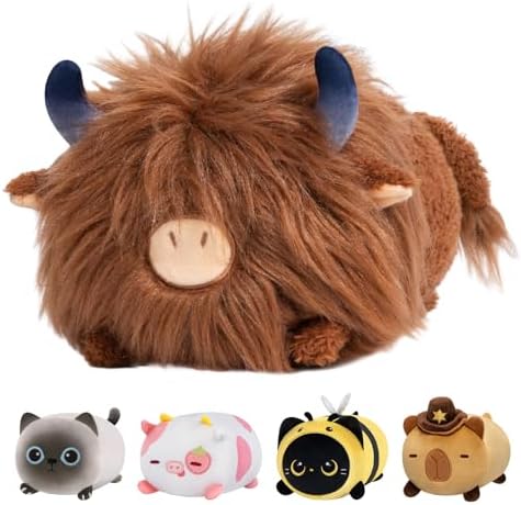 Mewaii Cute Highland Cow Plush Pillow - Soft squishy for cuddling
