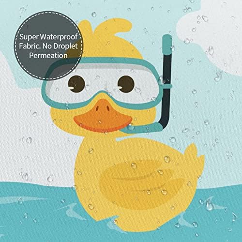 Lovetar Cute Duck Kids Waterproof Shower Curtain Set