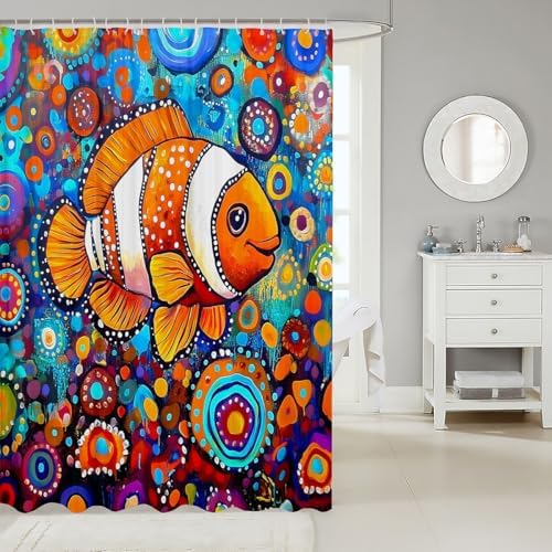 Manfei Clownfish Talk - Eco-Friendly Washable Bathroom Curtain