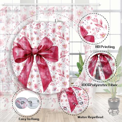 St Patricks Day Bow Adorable Pink Shower Curtain for Kids