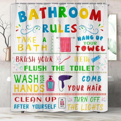 Fun bath time with 4pc Pinpai Kids Shower Curtain Set