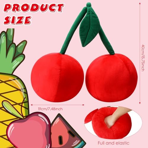 Beeveer Kawaii Cherry Plush Pillow