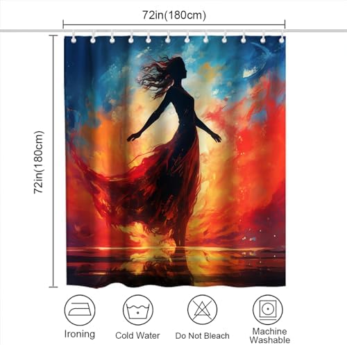 72x72 Abstract Minimalist Weighted Bath Curtain