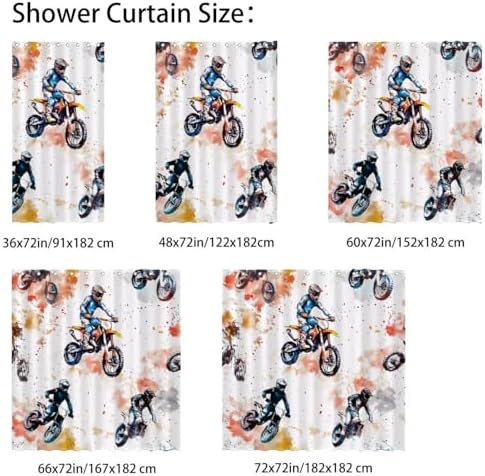 Watercolor Motorcross Boys Shower Curtain