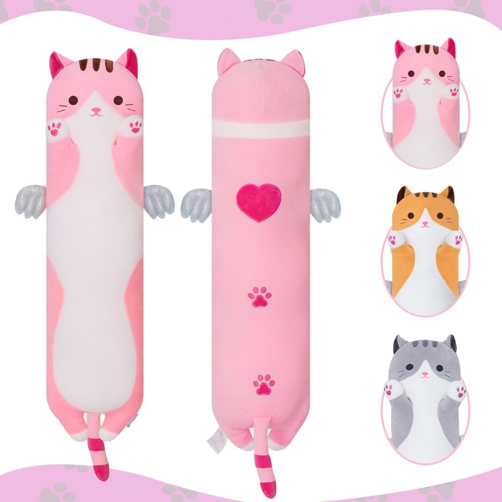 Cute Pink Kitten Plush Pillow - Soft and Adorable