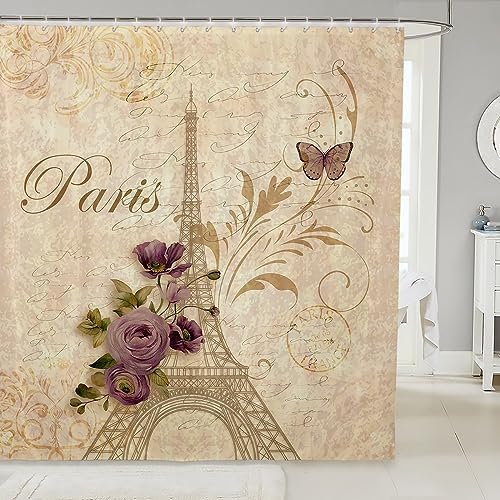 Chic Retro Eiffel Shower Curtain
