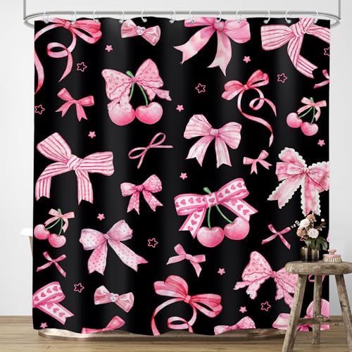 Lightinhome Pink Black Bow Showers