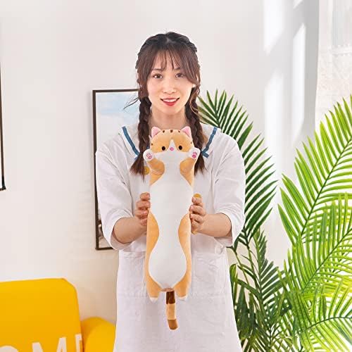 Cute Long Cat Plush Body Pillow Kawaii Cat Plushie for Kids
