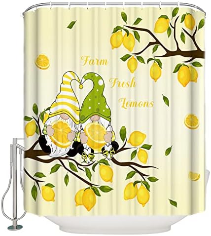 TocaHome Waterproof Summer Shower Curtain Set 72x78 Polygons Machine Washable
