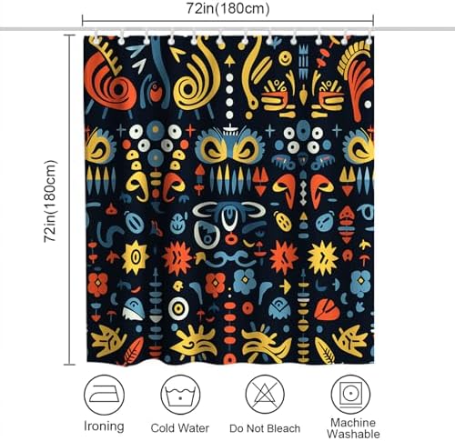 A Colorful Bohemian Washable Shower Curtain