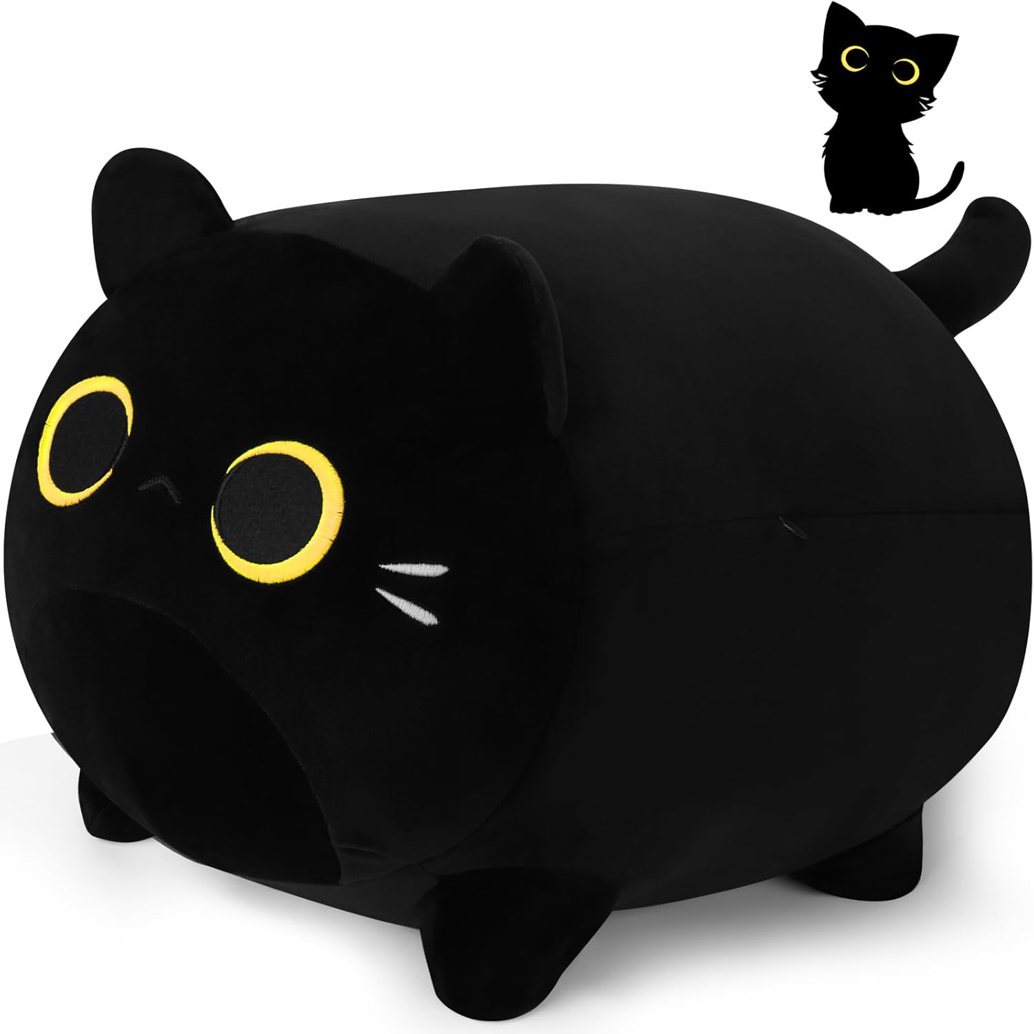 Cuddle-Em Close Ausropriate Beginning Black Cat Plush Pillow