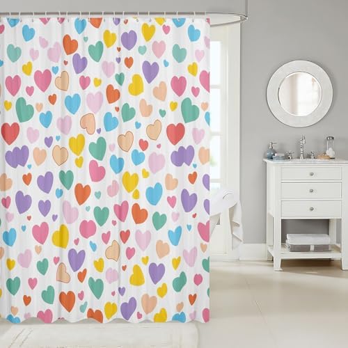 Manfei Love Heart Shower Curtains