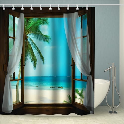 Beach Beach shower curtain