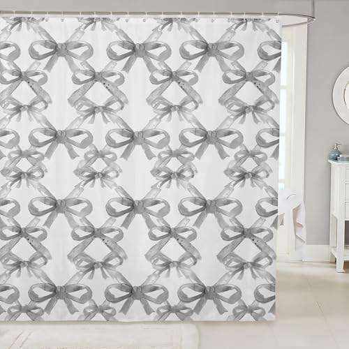 Feelyou Bow Bath Curtain for Kids 72x78 inches