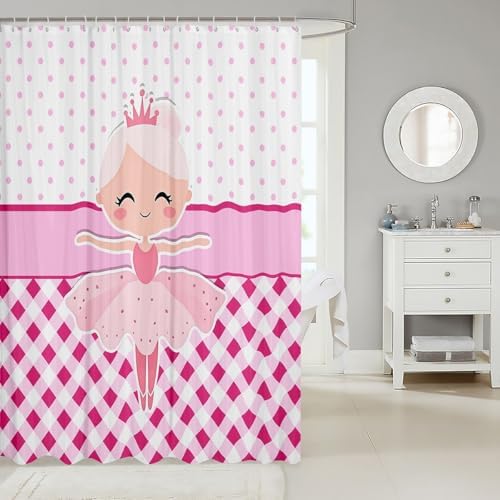Ballet Girl Shower Curtain Set for Kids and Adults