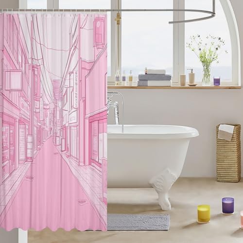 Girls Retro Ukiyoe Bath Curtain Set
