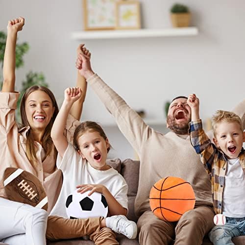 Sratte 4-Piece Sports Plush Pillow Set for Kids