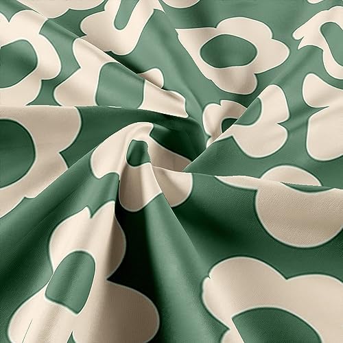 Stunning Sage Green Daisy Shower Curtain Boho Retro Sage Green Design