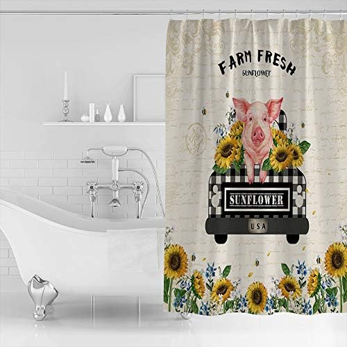 TocaHome Waterproof shower curtain set with 12 hooks
