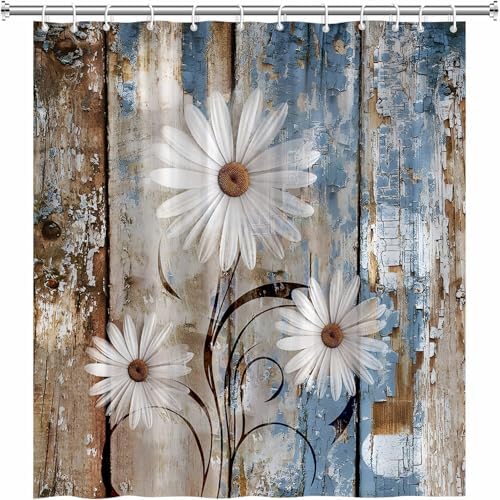 Stylish Rustic Floral Shower Curtain Set