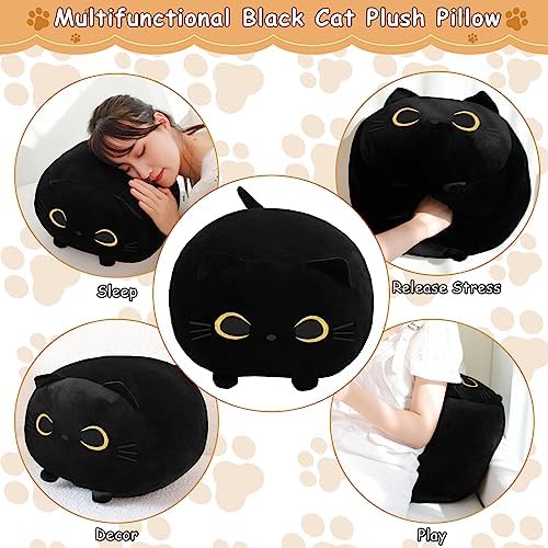 Black Cat Stuffed Animal with Four Squishy Babies