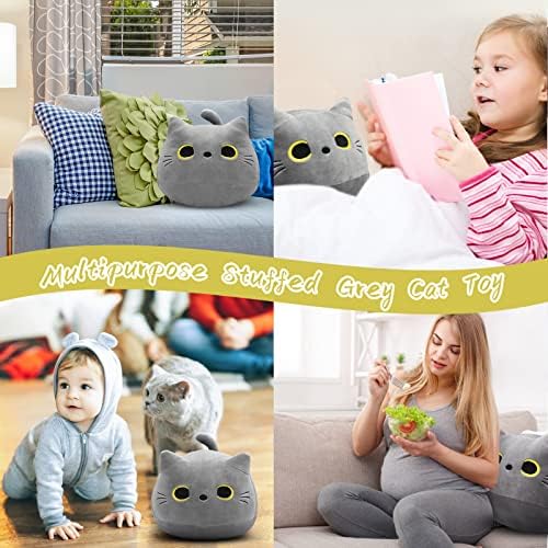 Gray Cat Plush Pillows Toys
