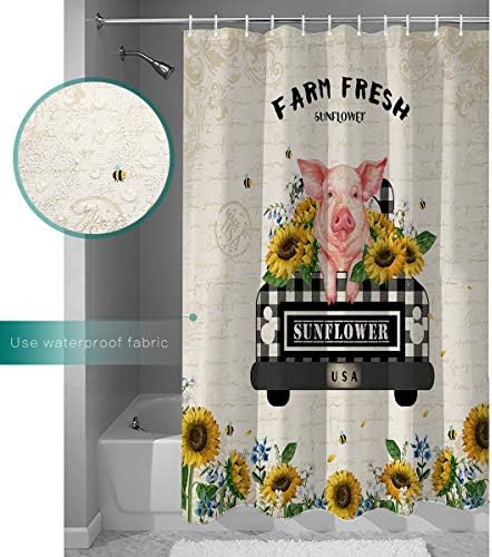 TocaHome Waterproof shower curtain set with 12 hooks