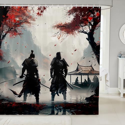 Feelyou Japanese Samurai Bath Curtain