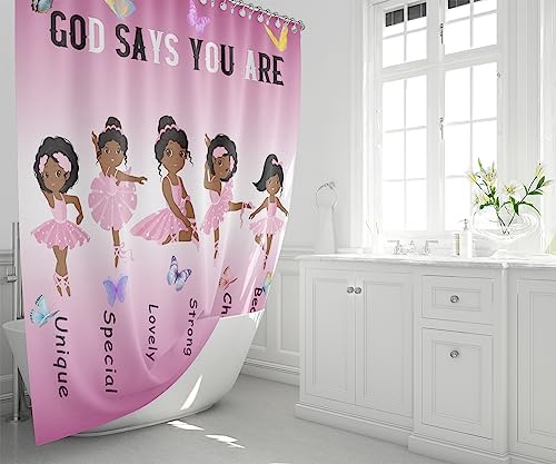 BATATADOCE African Black Girl Shower Curtain Set