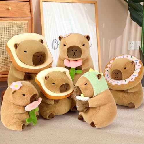 Ditucu Capybara Plush Pillow with Wearable Headgear