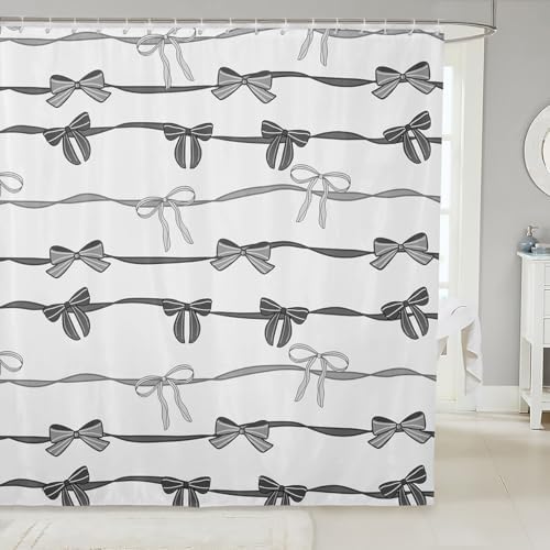 Fun Cartoon Bowknot Shower Curtain Set