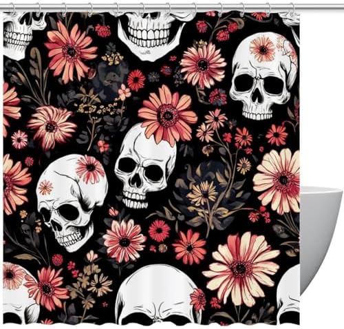 Daisys Dead Skull Bath Curtain