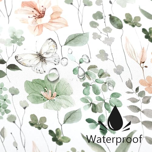 Cute Floral Shower Curtain Set with Hooks 72x72