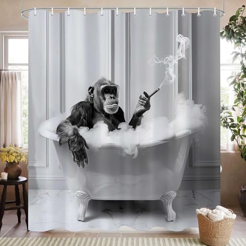 Funny Durable Monkey Shower Curtain 72x72