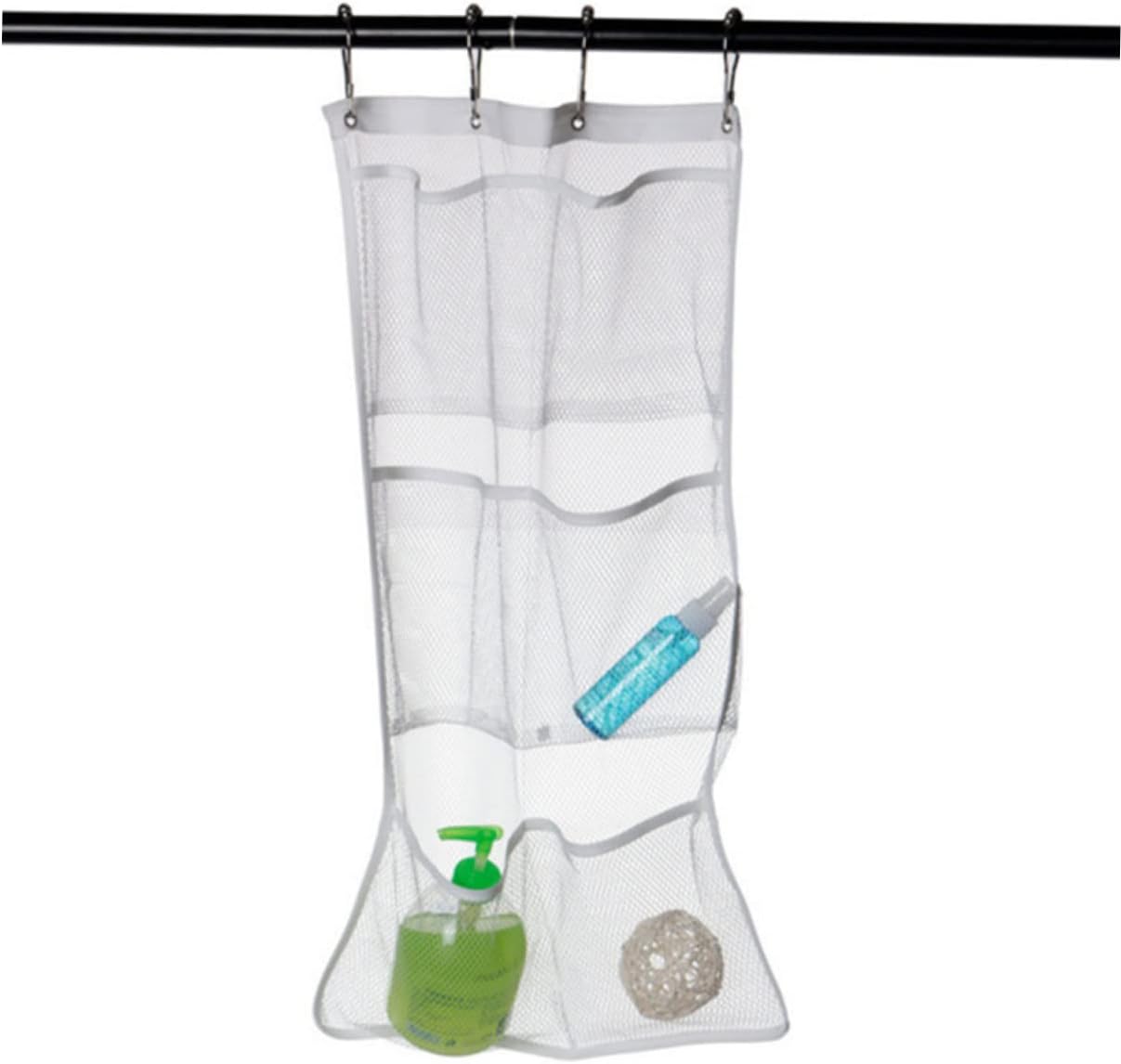 Zerodeko 3-Piece Mesh Shower Organizer with Pockets for bathroom storage