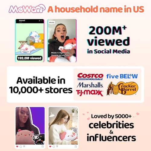 Mewaii Cute Cow Plush Pillow Kawaii Strawberry Cuddle Comfy for Kids Girls