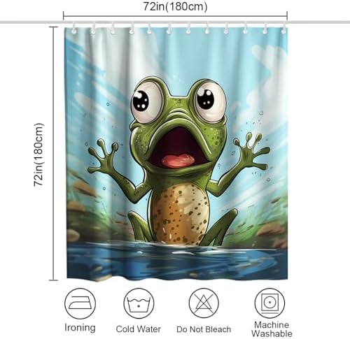 Cute and Rustic Tapestry Frog Shower Curtain Design