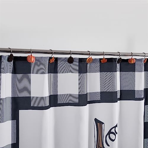 Estmy 12PCS Fall Autumn shower curtain hooks rings