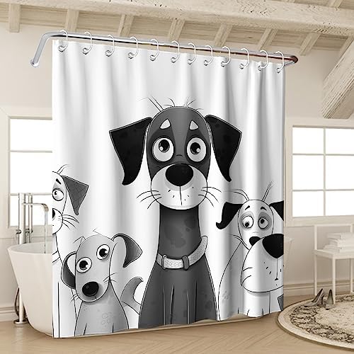 Elegant Spot Dog Bathroom Shower Curtain Set