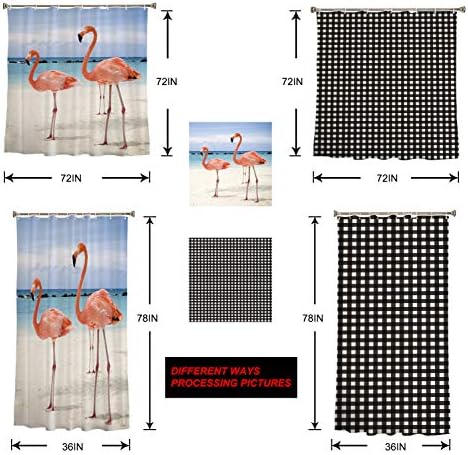 Waterproof Bath Curtain Cute Rabbit Design Machine Washable 66x72