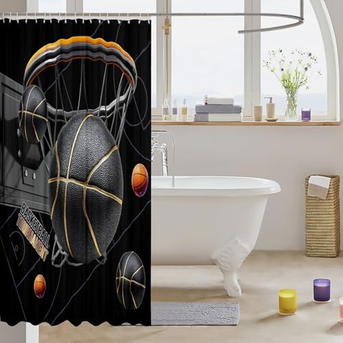 Jeffeloiu Basketball Shower Curtain