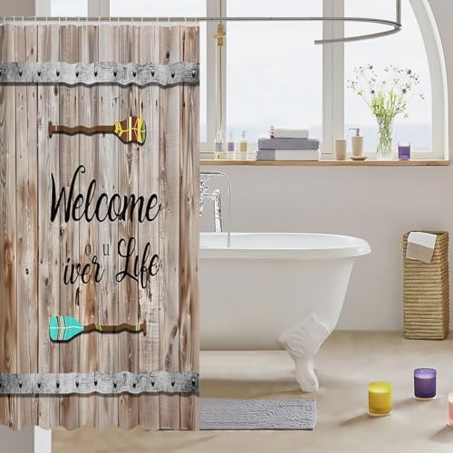 Rustic Wooden Bath Shower 72x72 Waterproof Durable