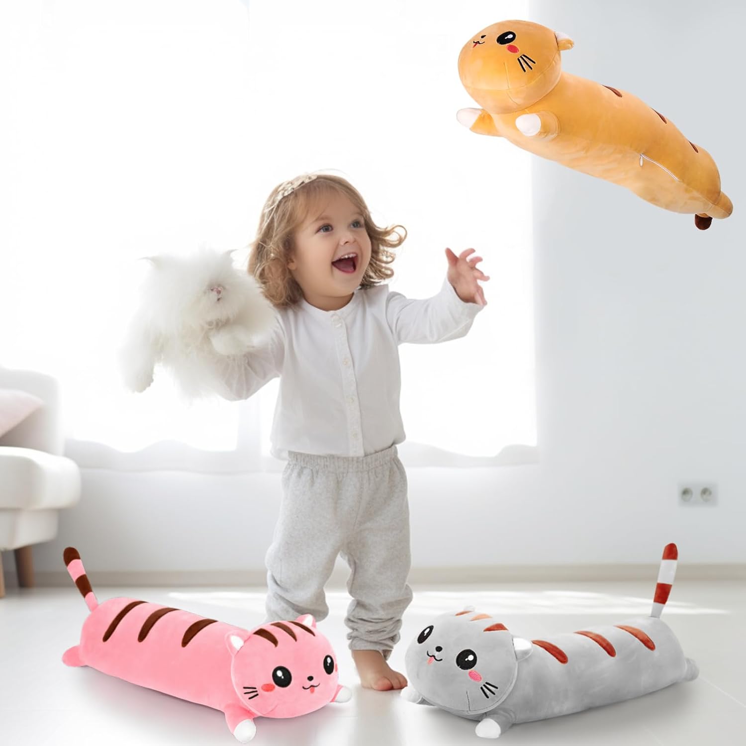 AFAN Long Cat Plush Cuddly Soft Perfect for Relaxation