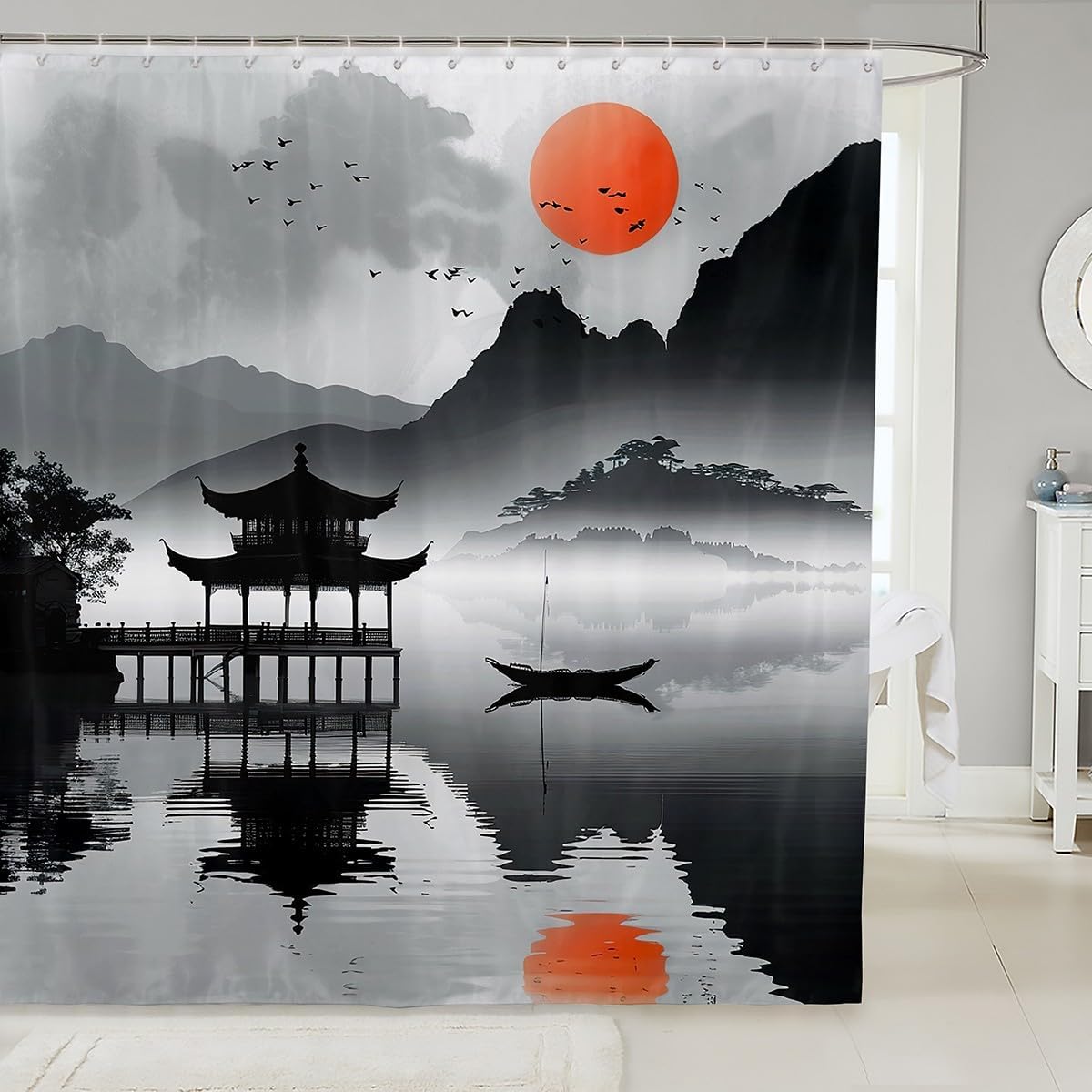 Feelyou Japan-Themed Bath Curtain