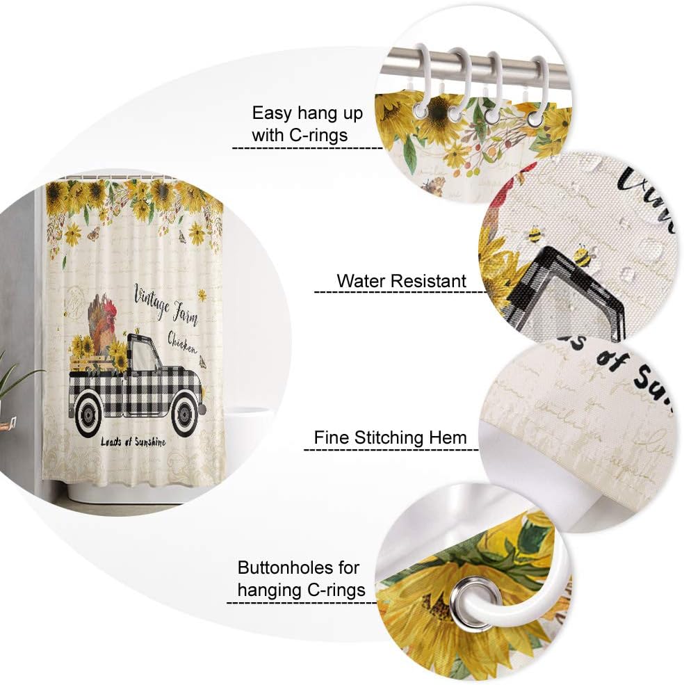 Luxurious Waterproof Bathroom Shower Curtain Set