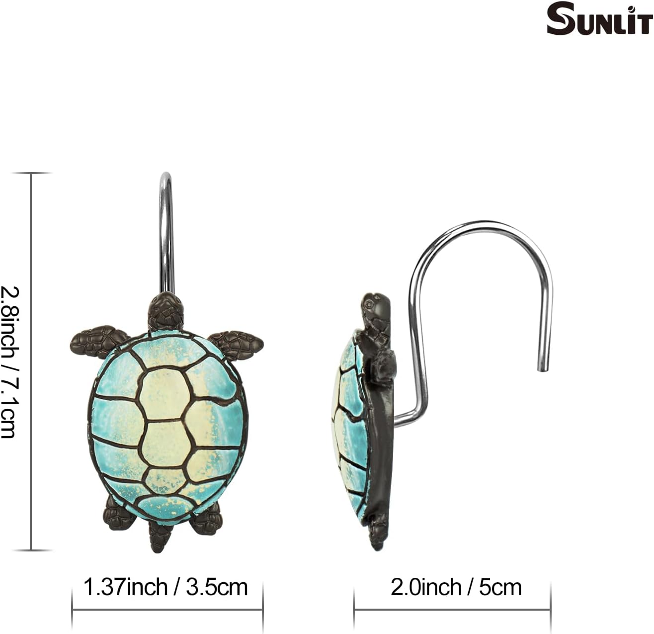 Sunlit Sea Turtle Showers 12 Hangers