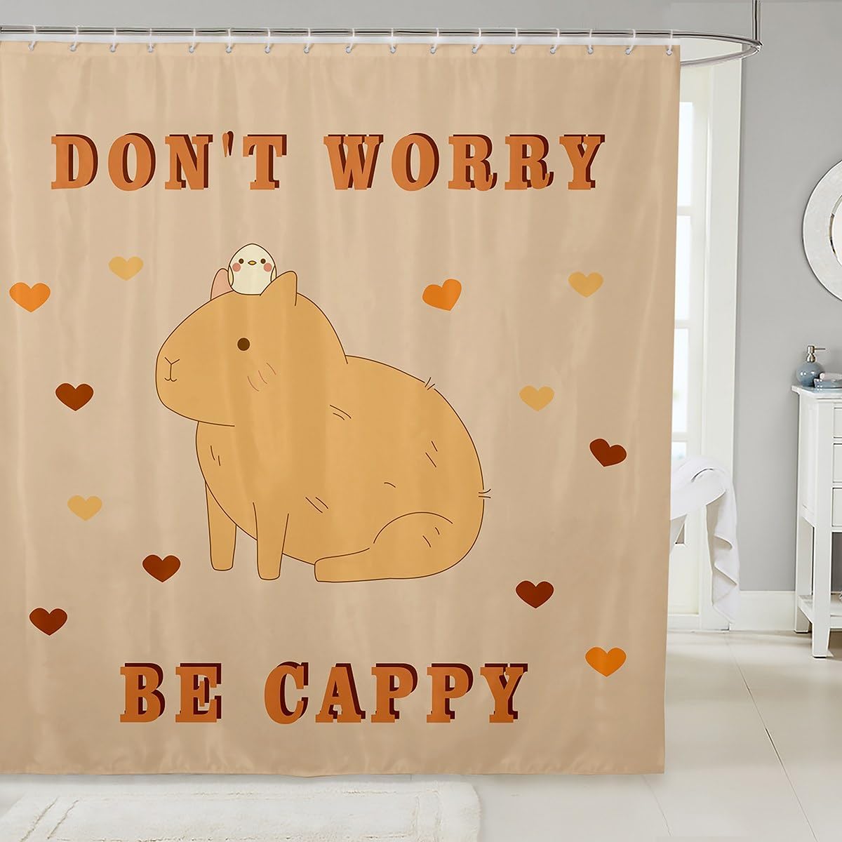 Capybara Shower Curtain for Kids