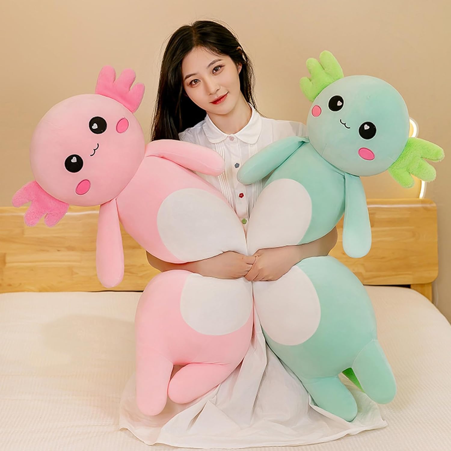 Somao Long Axolotl Plush Pillow Green