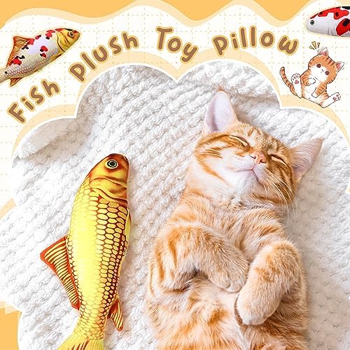 Bargv Six-Piece 12-Inch Fish Plush Pillow for Kids and Cats