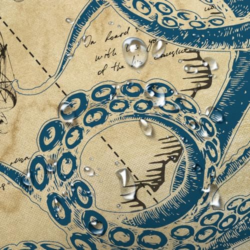 VEIGIKE - Nautical Octopus Fun Bathroom Shower Curtain 60x72 inches